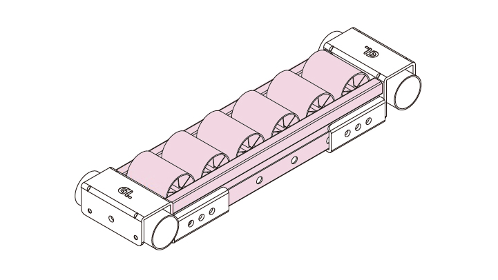 L4000xW60xH33mm-白色-碳钢+PE-白锌-平轮-φ30xW41mm-轮距36.5mm-侧边带